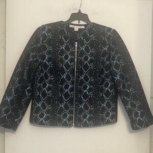 Diane von Furstenberg (DVF) Gabrielle full zip front jacket snakeskin (6) small